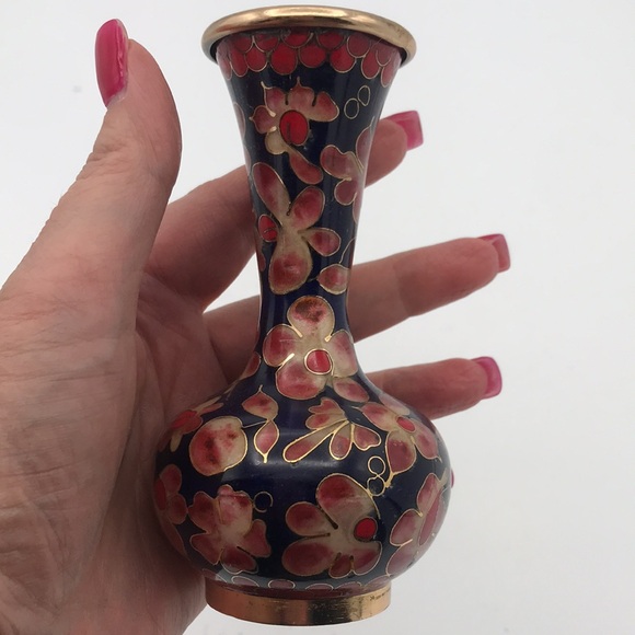 VTG (60s) Cloisonne 4-3/4" Mini Bud Vase Chinese - Picture 5 of 8